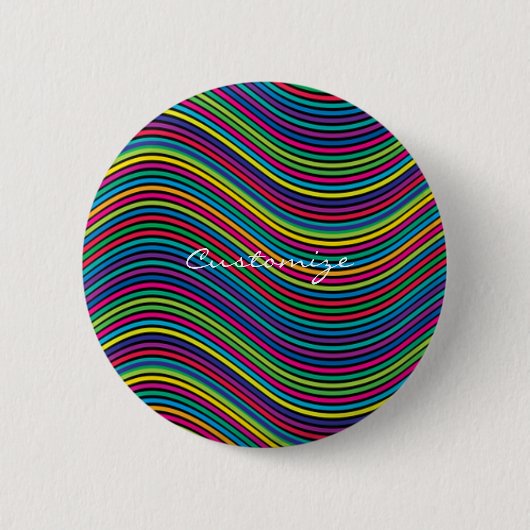 Koel Abstracte Wavy line art Thunder_Cove Ronde Button 5,7 Cm (Voorkant)