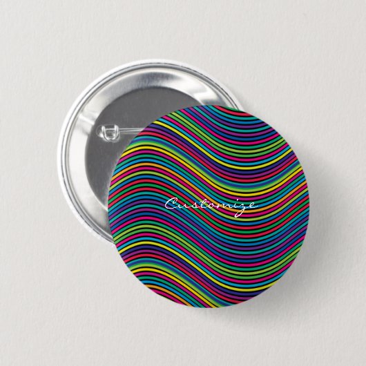 Koel Abstracte Wavy line art Thunder_Cove Ronde Button 5,7 Cm (Voorkant /achterkant)