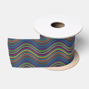 Koel Abstracte Wavy line art Thunder_Cove Satijnen Lint