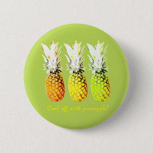 Koel af met ananas ronde button 5,7 cm