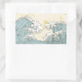 Koel afbeelding grote blauwe oceaangolven rechthoekige sticker (Tas)