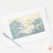 Koel afbeelding grote blauwe oceaangolven rechthoekige sticker (Envelop)