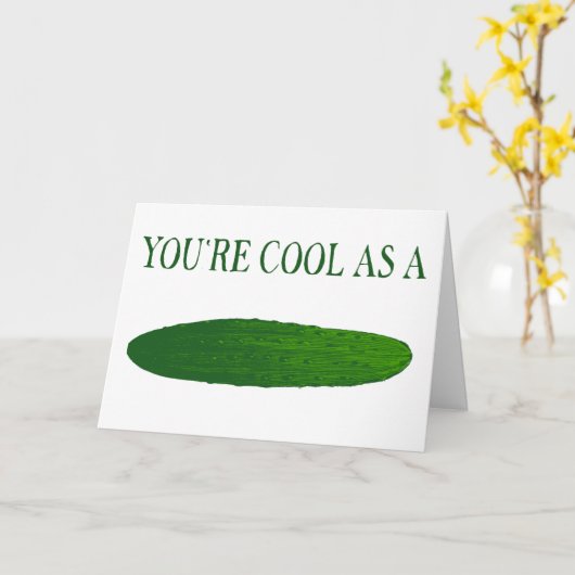 Koel als een komkommer groente verjaardag kaart (Gele Bloem)