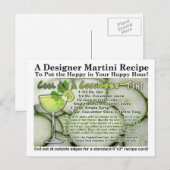 Koel als een komkommer Martini Recept Briefkaart (Voorkant / Achterkant)