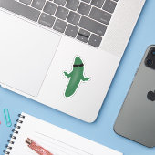 Koel als een Komkommer Sticker (Laptop met iPhone)