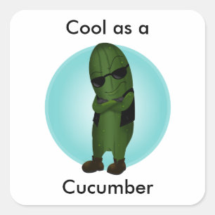 Koel Als Een Komkommer Vierkante Sticker