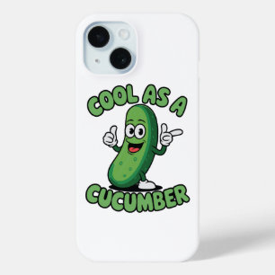 Koel als een komkommerkostuum Grappige komkommer iPhone 15 Case