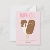 Koel als Ice Cream Kinder Klaslokaal Valentijnse  Notitiekaartje (Voorkant)