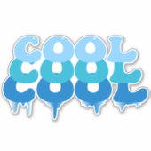 Koel als ijs, smeltend blauw plezier sticker (Voorkant)