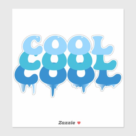 Koel als ijs, smeltend blauw plezier sticker (Vel)