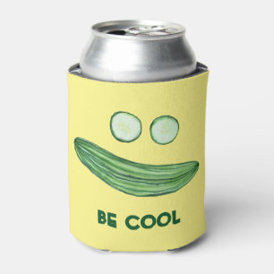 Koel als komkommer "BE COOL" Funny Waterverf Blikjeskoeler