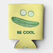 Koel als komkommer "BE COOL" Funny Waterverf Blikjeskoeler (Voorkant)