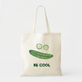 Koel als komkommer "BE COOL" Funny Waterverf Tote Bag (Voorkant)