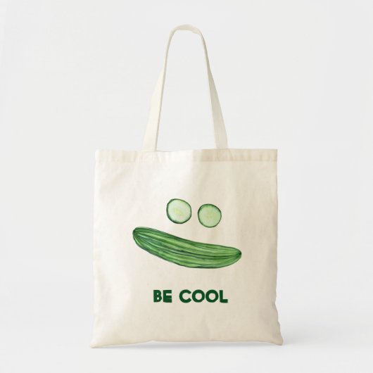 Koel als komkommer "BE COOL" Funny Waterverf Tote Bag (Voorkant)