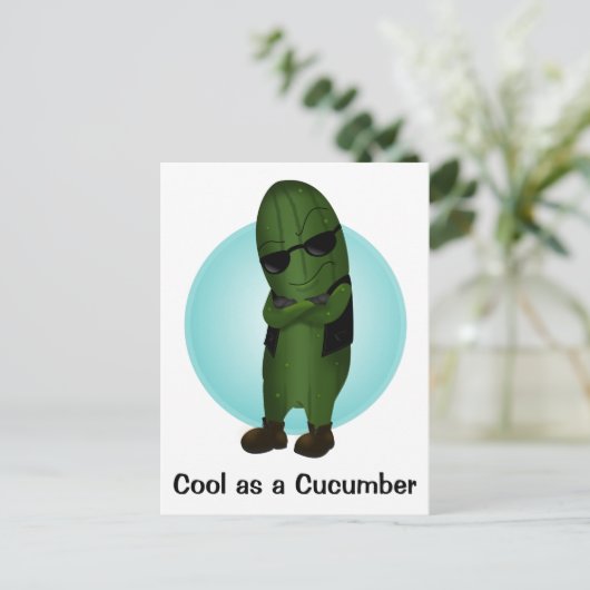 Koel als komkommer briefkaart (Staand voorkant)