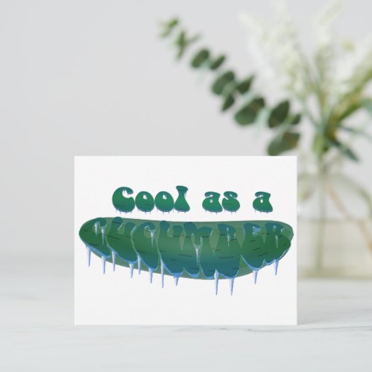Koel als komkommer briefkaart (Staand voorkant)