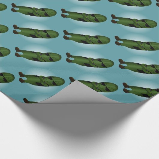 Koel als komkommer cadeaupapier (Hoek)