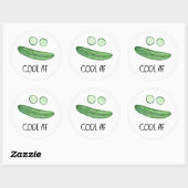 Koel als komkommer "Cool AF" Funny Waterverf Ronde Sticker (Vel)