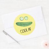 Koel als komkommer "Cool AF" Funny Waterverf Ronde Sticker (Envelop)