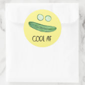 Koel als komkommer "Cool AF" Funny Waterverf Ronde Sticker (Tas)