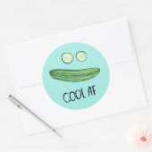 Koel als komkommer "Cool AF" Funny Waterverf Ronde Sticker (Envelop)