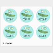 Koel als komkommer "Cool AF" Funny Waterverf Ronde Sticker (Vel)