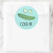 Koel als komkommer "Cool AF" Funny Waterverf Ronde Sticker (Tas)