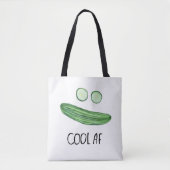 Koel als komkommer "Cool AF" Funny Waterverf Tote Bag (Voorkant)