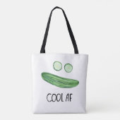 Koel als komkommer "Cool AF" Funny Waterverf Tote Bag (Achterkant)