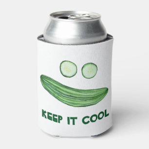 Koel als komkommer "Keep it COOL" Funny Waterverf Blikjeskoeler