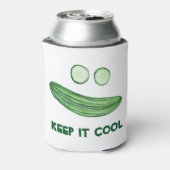 Koel als komkommer "Keep it COOL" Funny Waterverf Blikjeskoeler (Blikje Achterkant)