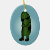 Koel als komkommer keramisch ornament (Achterkant)