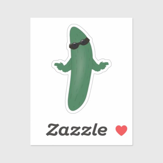 Koel als komkommer sticker (Vel)