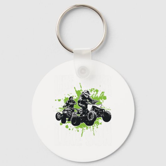 Koel als vader zoals Son ATV Quad Biker Gift Idee Sleutelhanger (Voorkant)
