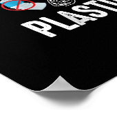 Koel alsjeblieft Zee plastic vrije Funny Turtle Poster (Hoek)