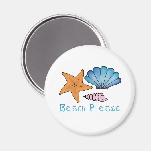 Koel alstublieft met schelpen magneet (Voorkant / Achterkant)