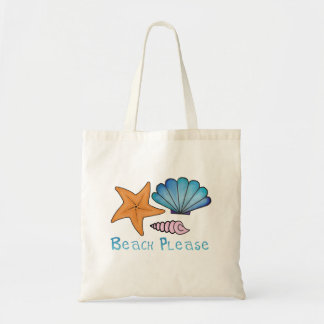 Koel alstublieft met schelpen tote bag