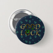 Koel, Amazing Blue Clover, goed Ronde Button 5,7 Cm (Voorkant /achterkant)