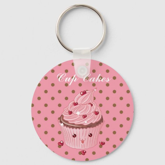 Koel, Amazing Pink Cup Cakes Sleutelhanger (Voorkant)