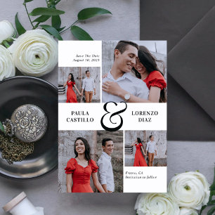 Koel Ampersand Bewerkbare Kleur Save The Date Kaar Kaart