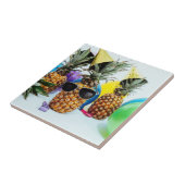 Koel anananas met zonnebril tegeltje (Zijkant)