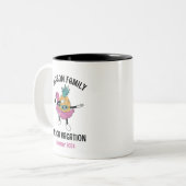 Koel anananasfamilie reunion Trip band Vacking Tweekleurige Koffiemok (Voorkant links)