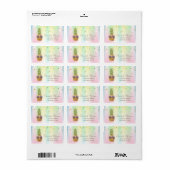 Koel Ananas Confetti Holografisch Etiket (Full Sheet)