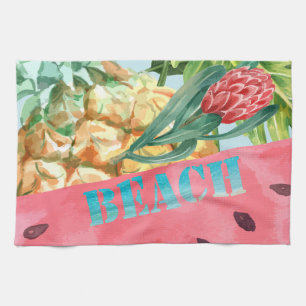 Koel Ananas Watermeloen Hibiscus Palmbladeren  Theedoek