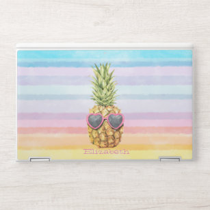 Koel ananas, Waterverf stripes HP Laptopsticker