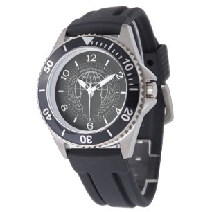 Koel Anoniem Logotype op Solid Black Dial Horloge