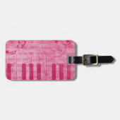 Koel-antiek-grijpeffect pianomuzieknoten bagagelabel (Voorkant horizontaal)