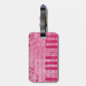 Koel-antiek-grijpeffect pianomuzieknoten bagagelabel (Achterkant verticaal)