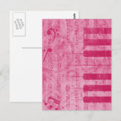Koel-antiek-grijpeffect pianomuzieknoten briefkaart (Voorkant / Achterkant)