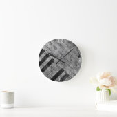 Koel-antiek-grijpeffect pianomuzieknoten ronde klok (Huis)